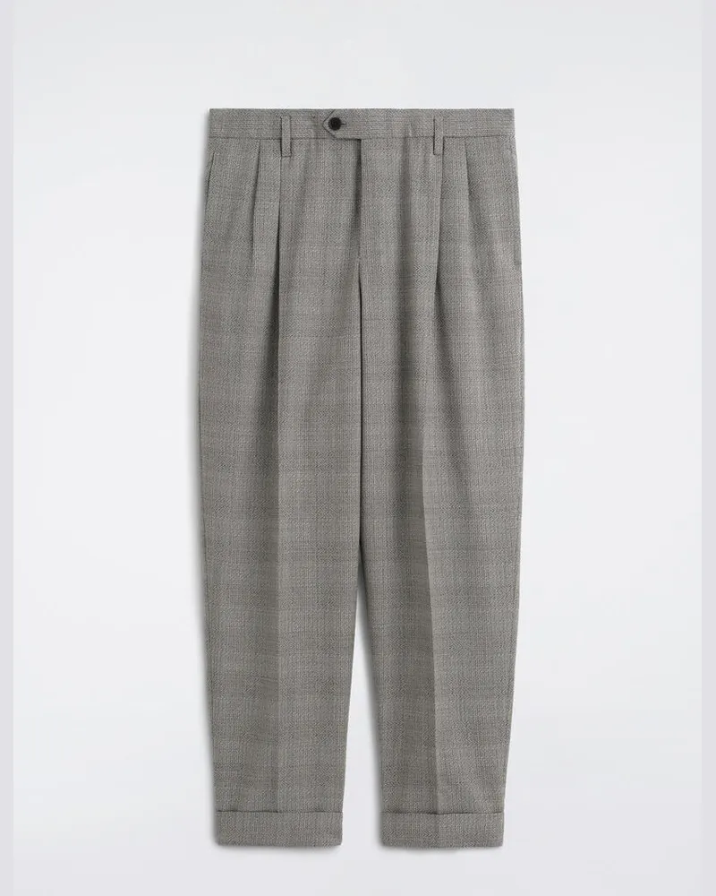 COS Karierte Wollhose Mit Schmal Zulaufendem Bein Beige