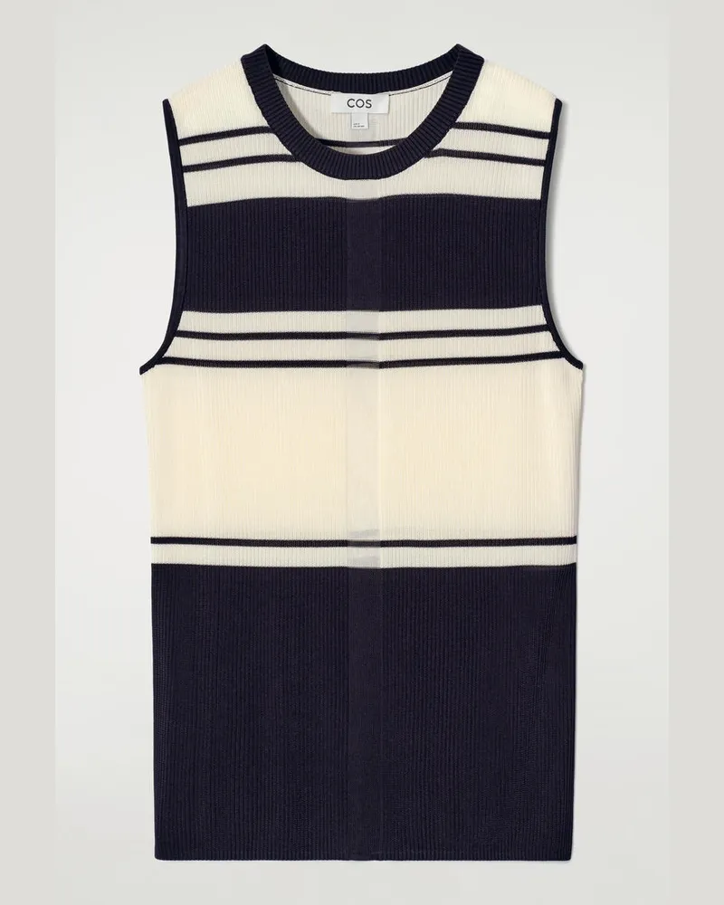 COS Tanktop Aus Rippstrick Blau