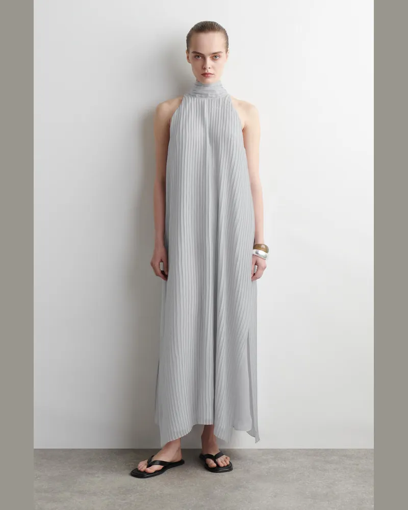 COS Maxikleid Mit Neckholder Und Falten Türkis