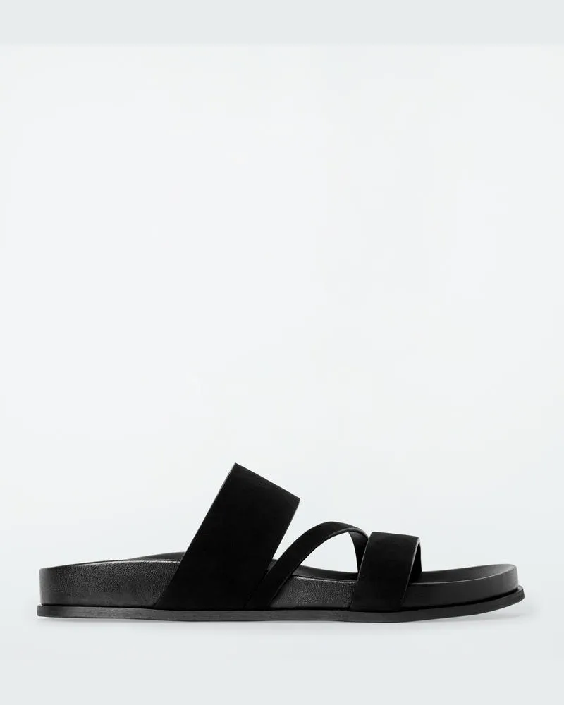 COS Sandalen Aus Veloursleder Mit Mehreren Riemen Schwarz
