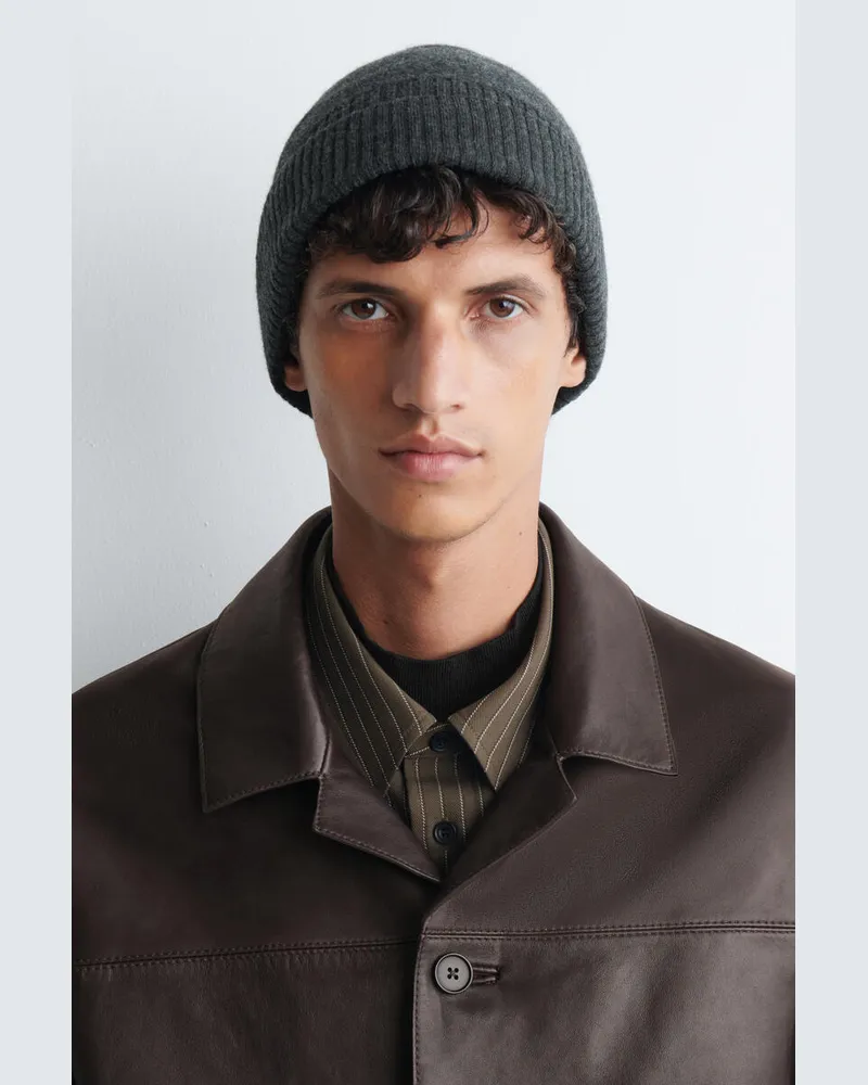 COS Beanie Aus Gekochter Wolle Grau
