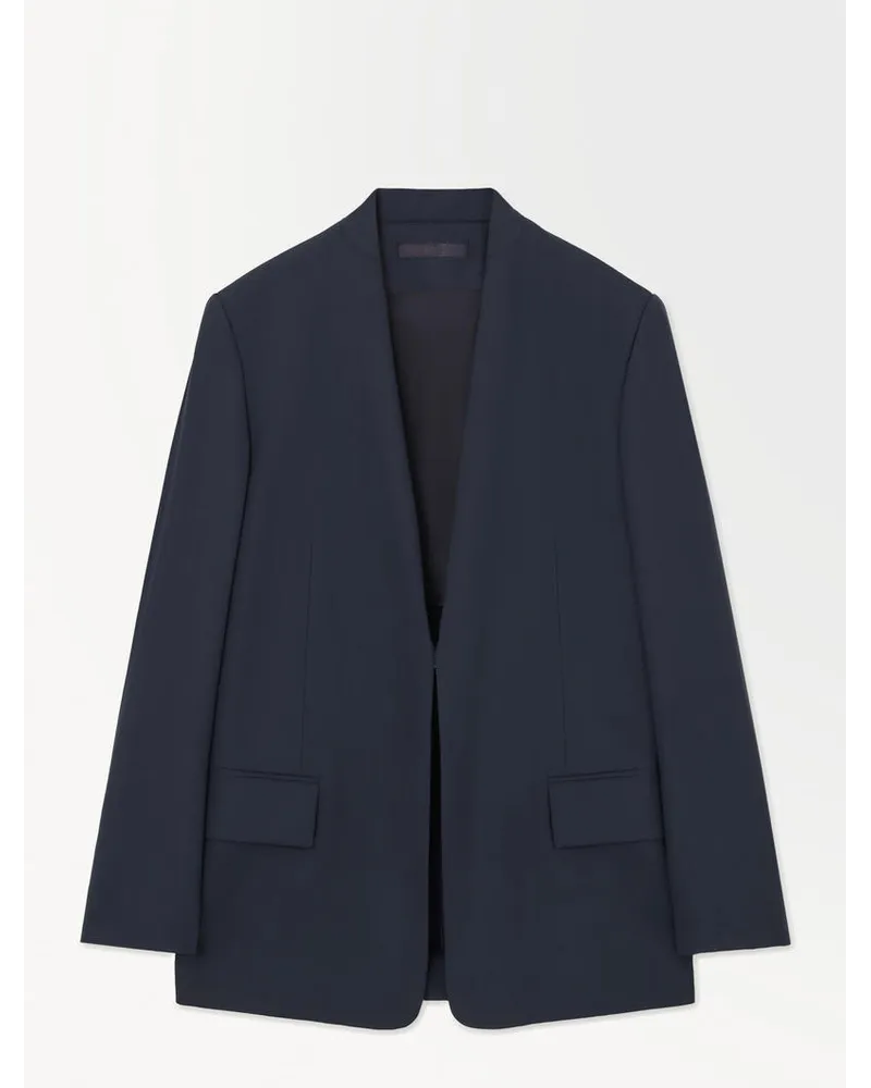 Cos Der Blazer Aus Wolltwill Mit Umgeschlagenem Revers Navyblau