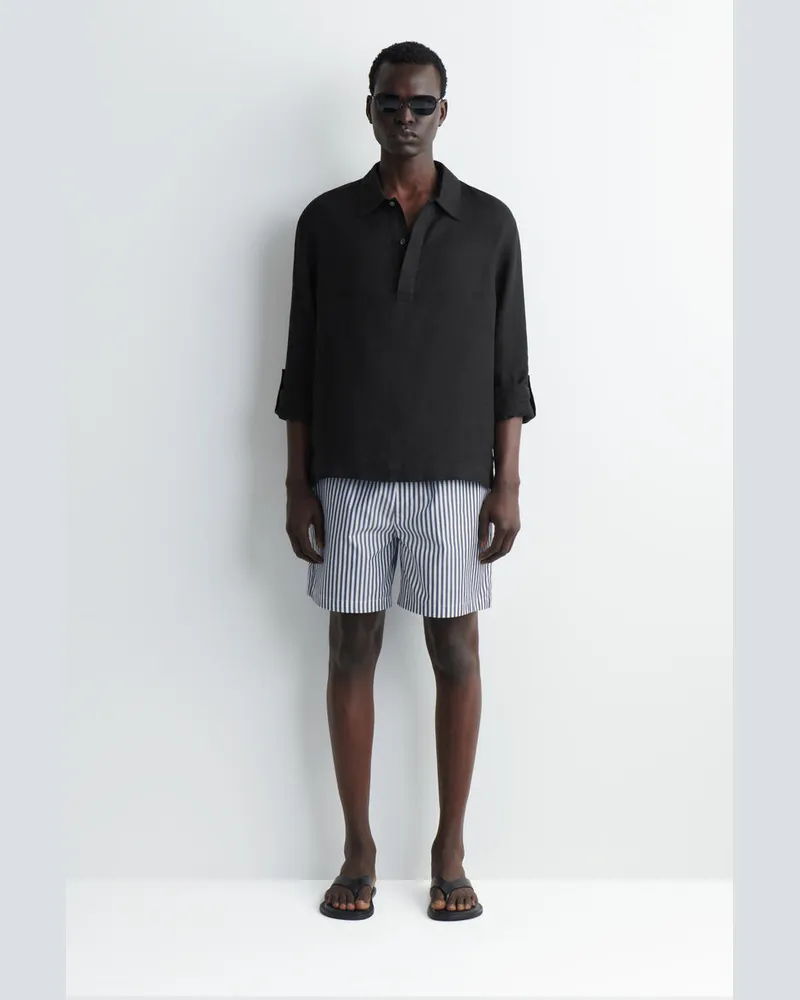 COS Gestreifte Badeshorts Blau