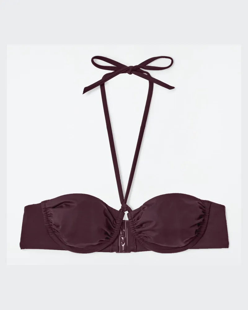 COS Neckholder-Bikinioberteil Mit Bügeln Und Raffungen Rot
