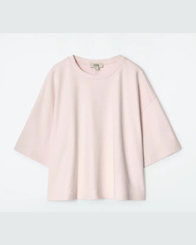 COS Kastenförmiges Oversized-T-Shirt Rosa