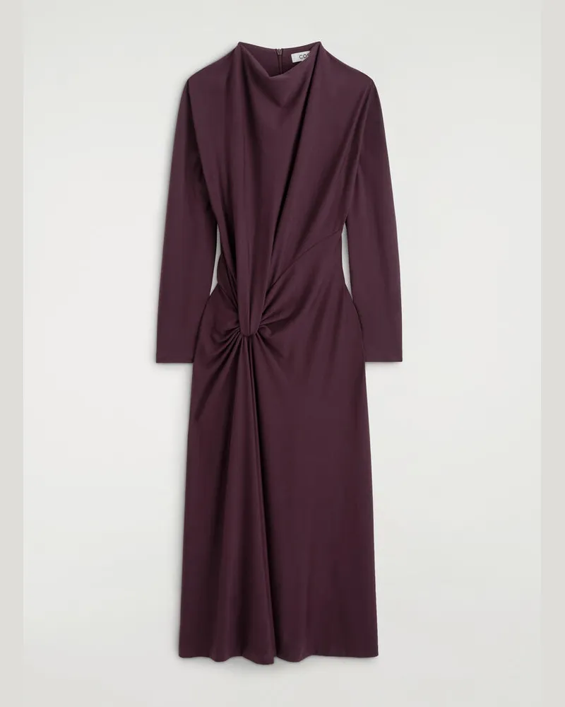 COS Drapiertes Midikleid Mit Twist-Detail Rot