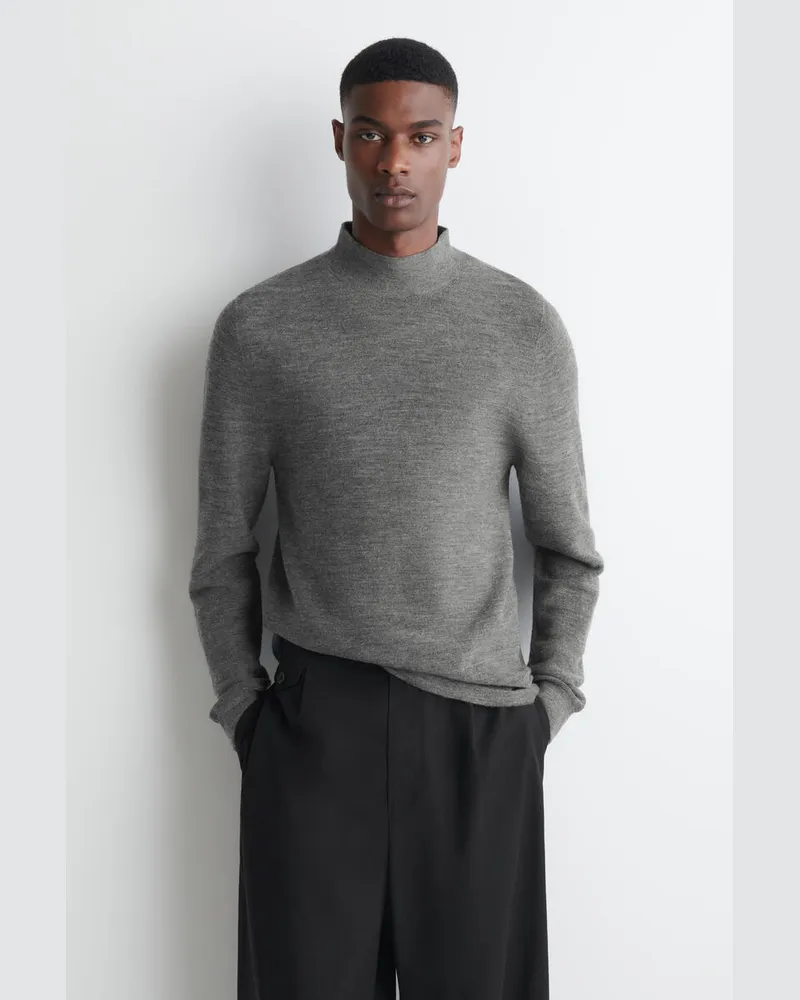 COS Wollpullover Mit Kragen Grau