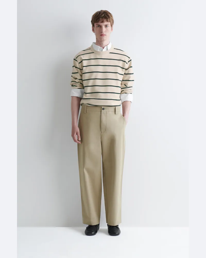 COS Lockere Hose Aus Baumwoll-Twill Mit Geradem Bein Beige