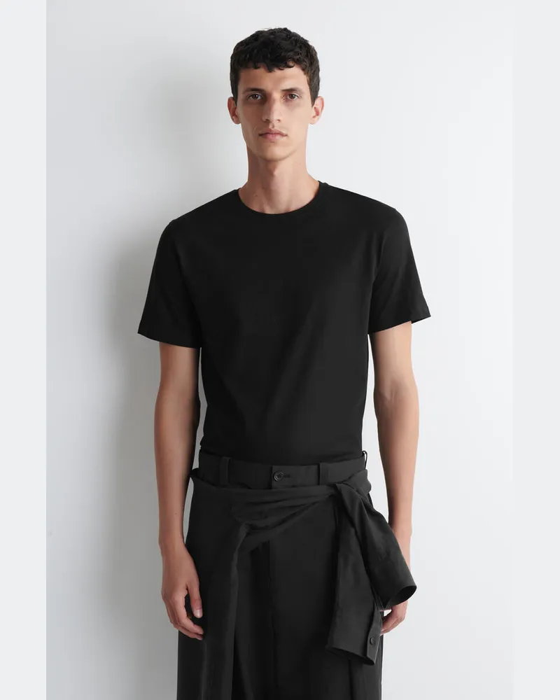COS 3Er-Pack Baumwoll-T-Shirts Mit Rundhalsausschnitt Schwarz