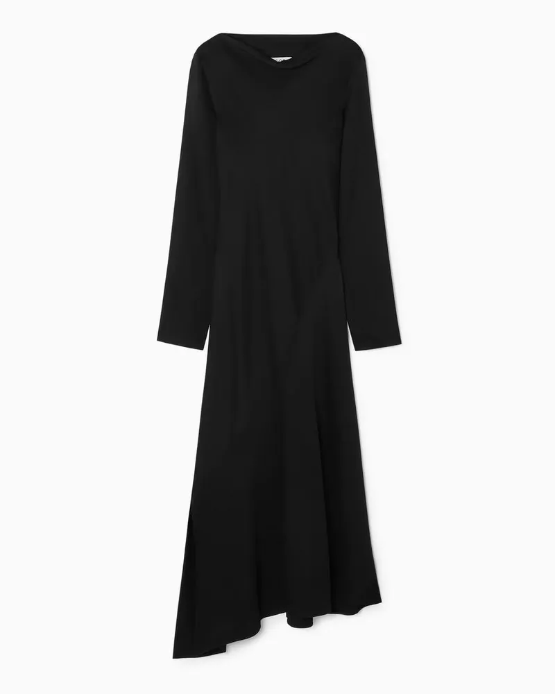 COS Asymmetrisches Midikleid Schwarz
