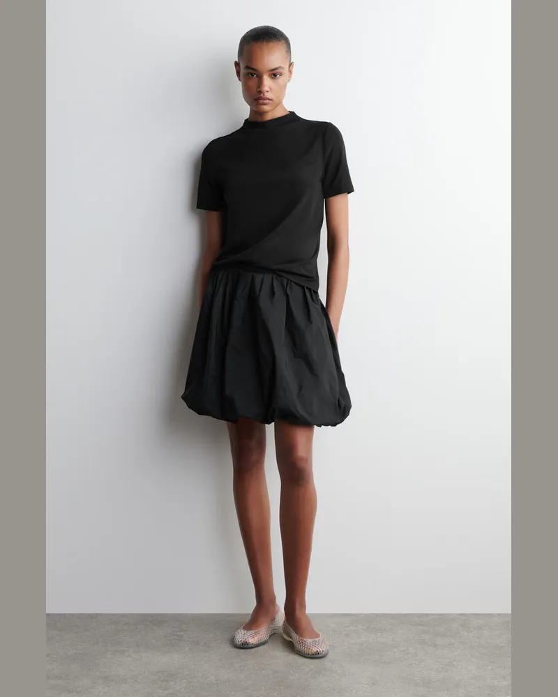 COS Minirock Mit Bubble-Saum Schwarz