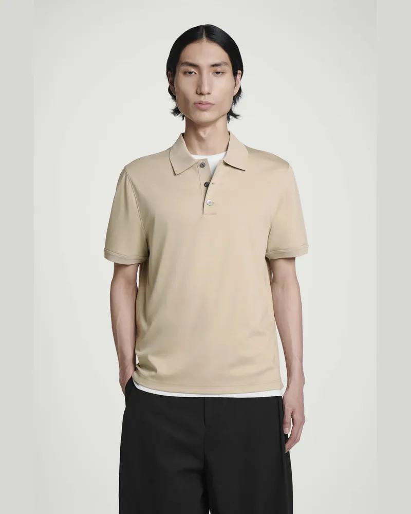 COS Poloshirt Aus Merzerisierter Baumwolle Beige