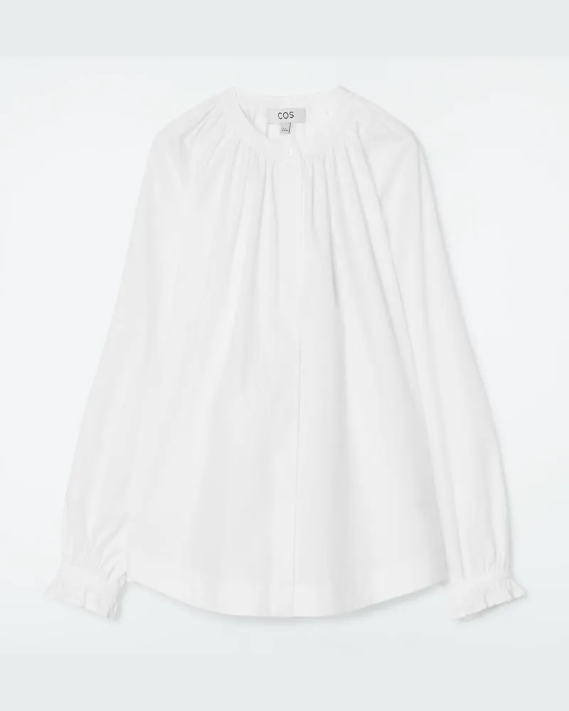 COS Bluse Mit Gerafften Ärmelabschlüssen Weiß