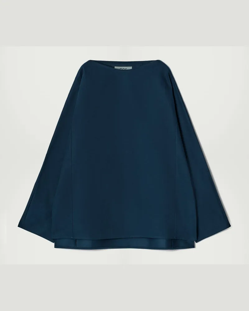 COS Oberteil Aus Baumwolle Mit U-Boot-Ausschnitt Blau