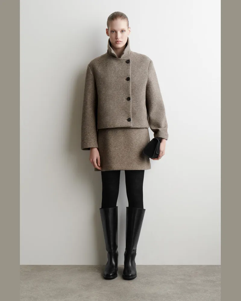 COS Boiled Wool-Blend Jacket Beige