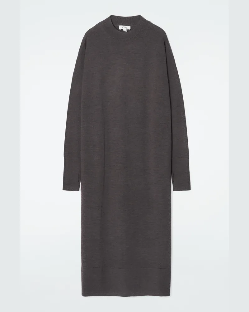 COS Midikleid Aus Merinowolle Braun