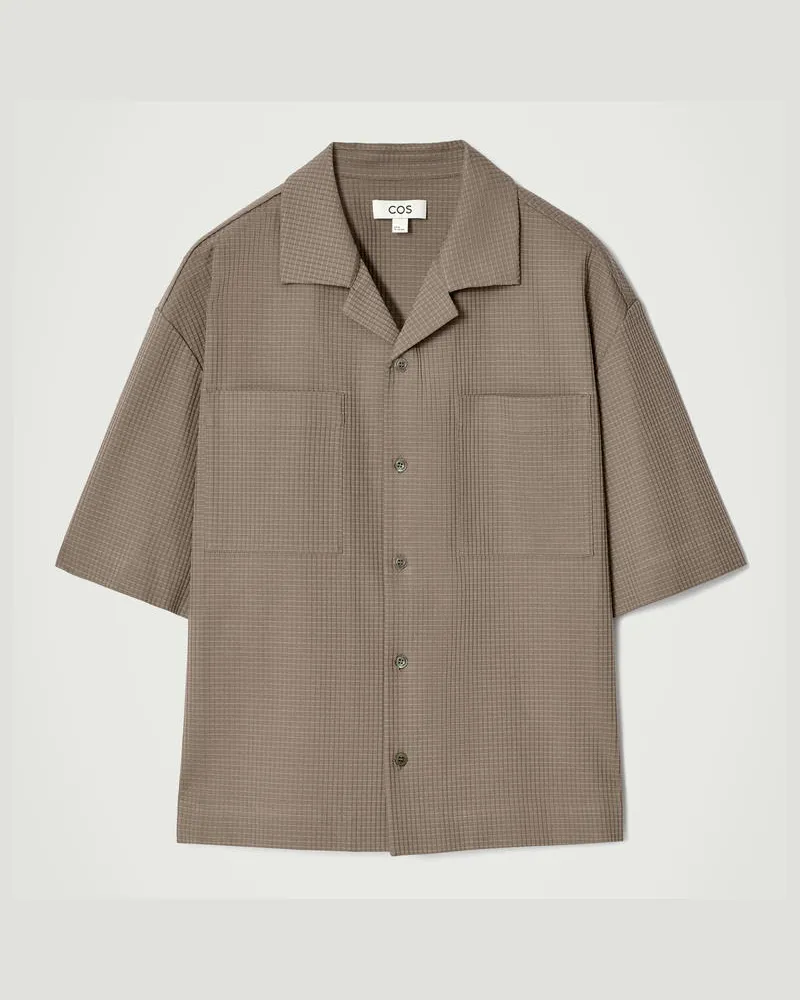 COS Lockeres Freizeithemd Aus Strukturierter Baumwolle Beige