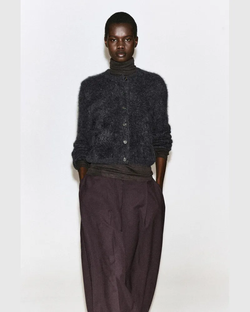 COS Strickjacke Aus Reinem Gebürstetem Kaschmir Grau