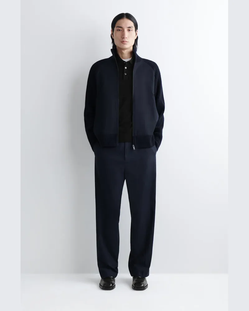 COS Trainingsjacke Aus Merinowolle Mit Baumwollpartie Blau