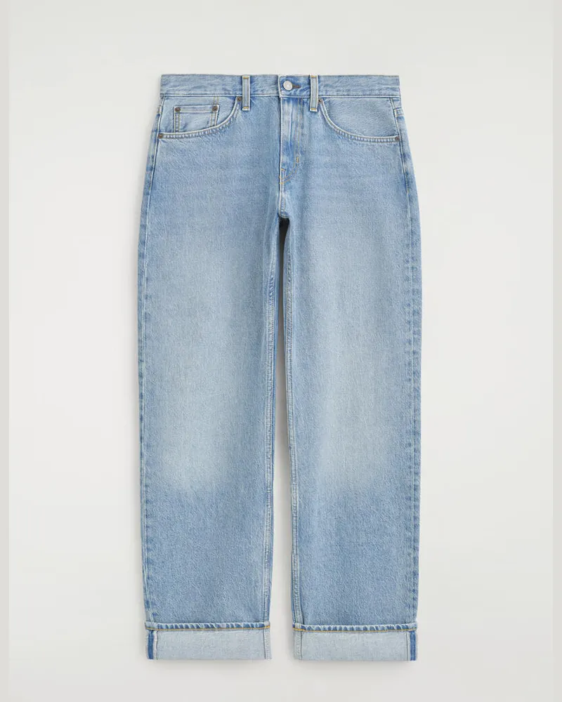COS Folde Jeans Mit Abgerundetem Bein Und Umschlag Blau