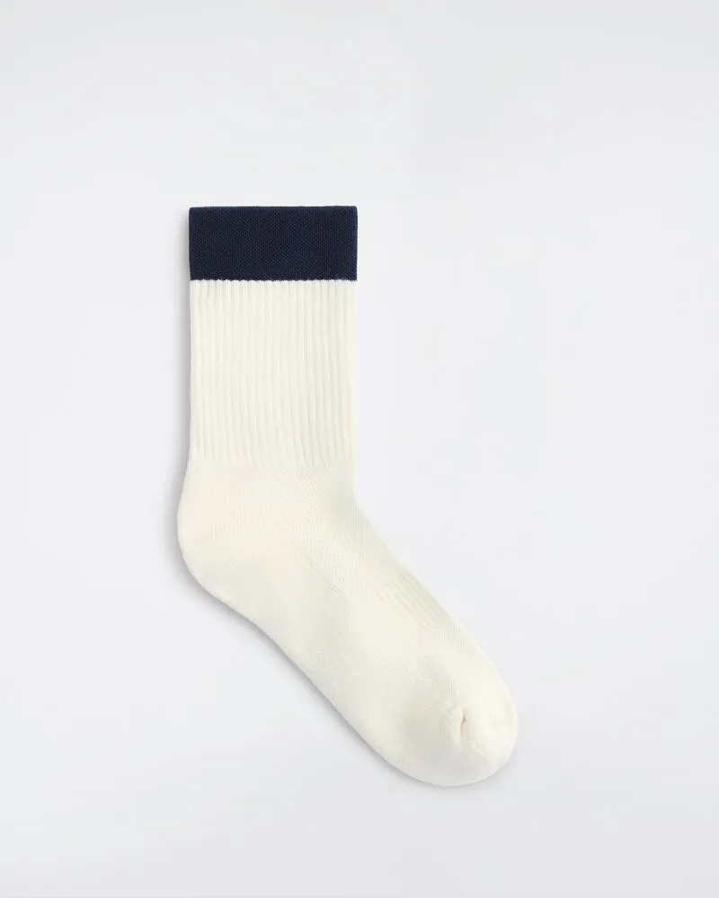 COS Colour-Block Ribbed Cotton Socks Blau