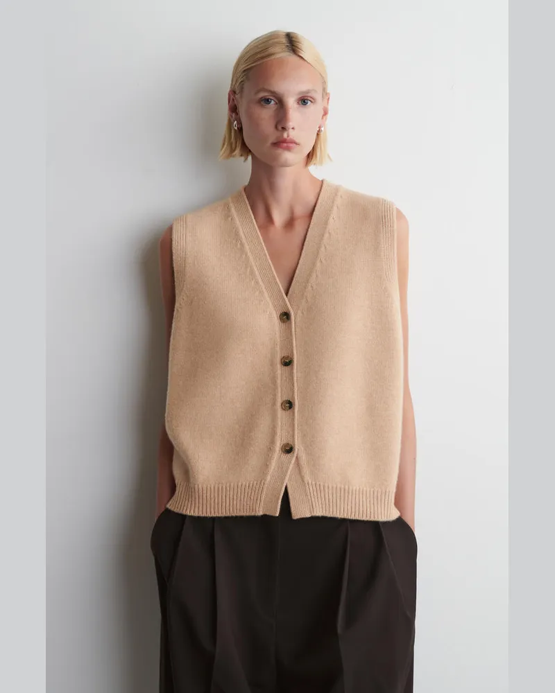 COS Strickweste Aus Kaschmir-Mix Beige