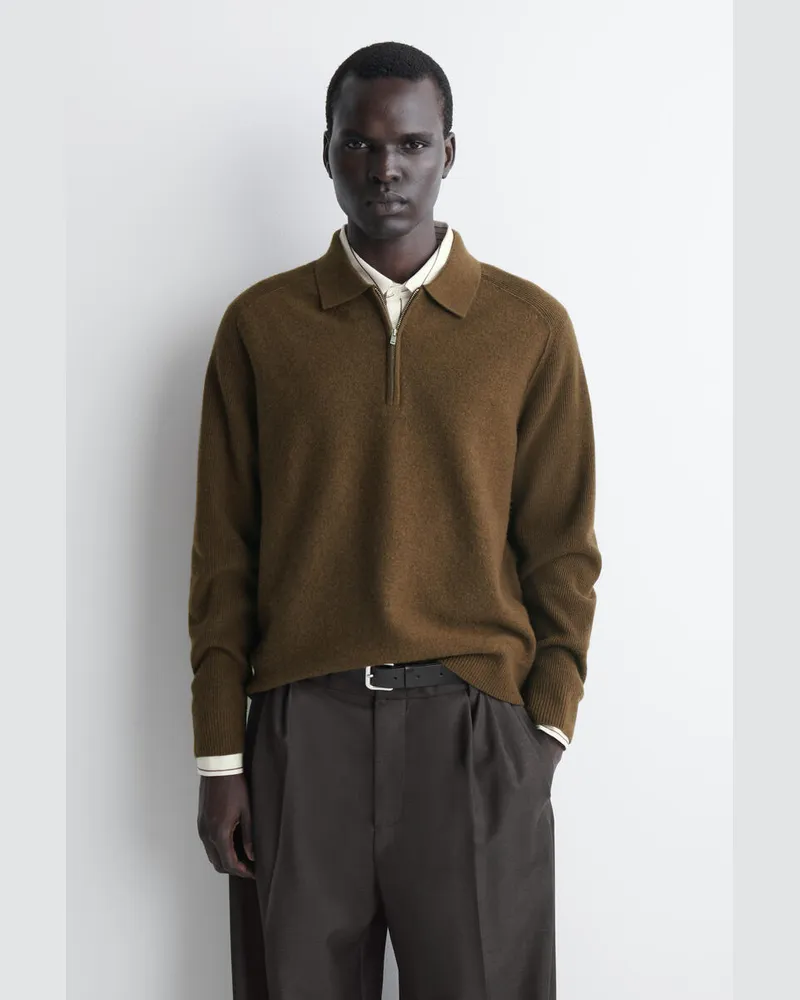 COS Pullover Aus Kochwolle Mit Reissverschluss Braun