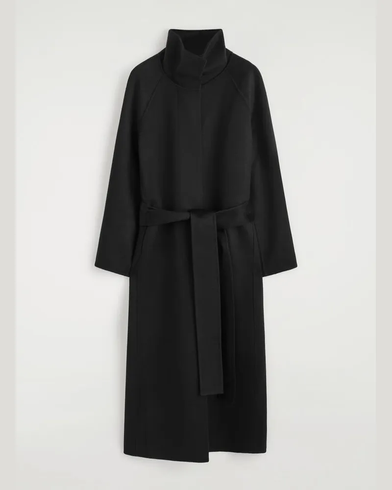 COS Mantel Aus Doubleface-Kaschmir Mit Gürtel Schwarz