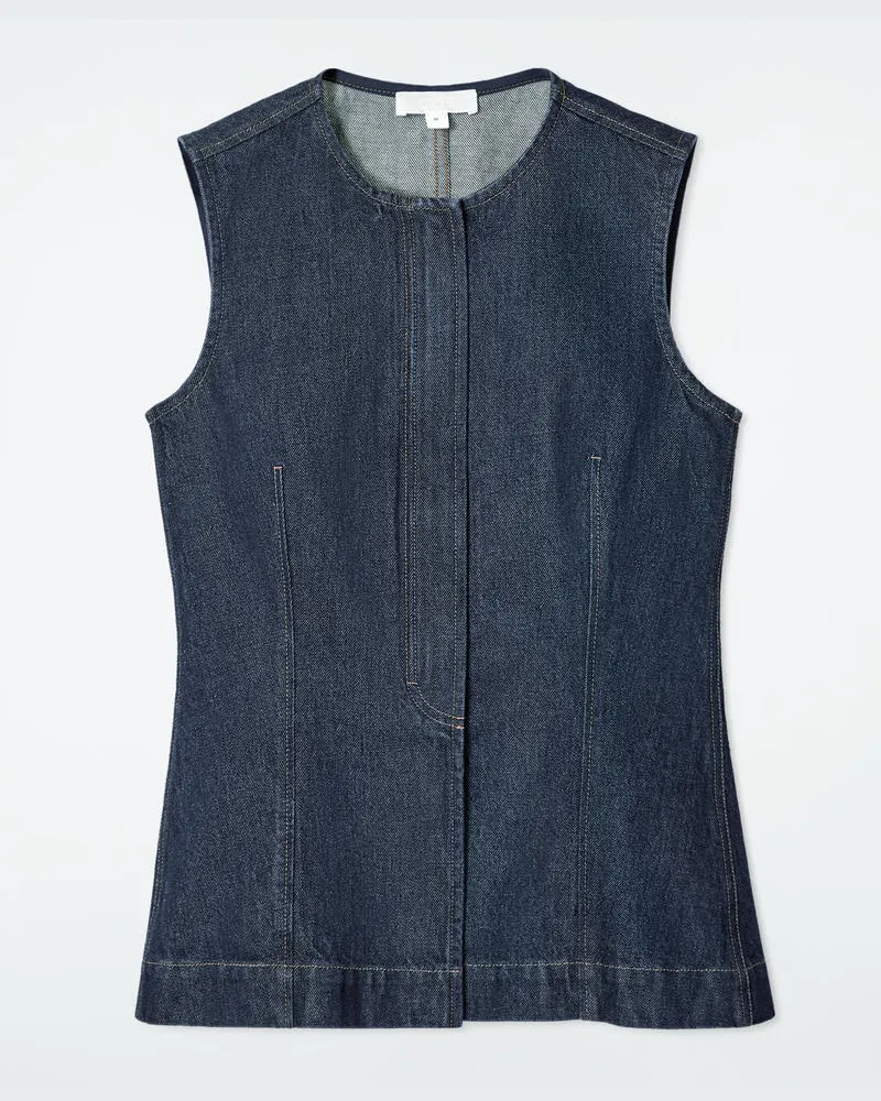 COS Ärmelloses Denim-Top Blau