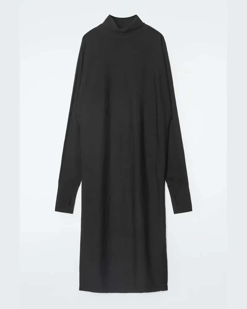COS Das Kleid Aus Merinowolle Mit Stehkragen Schwarz