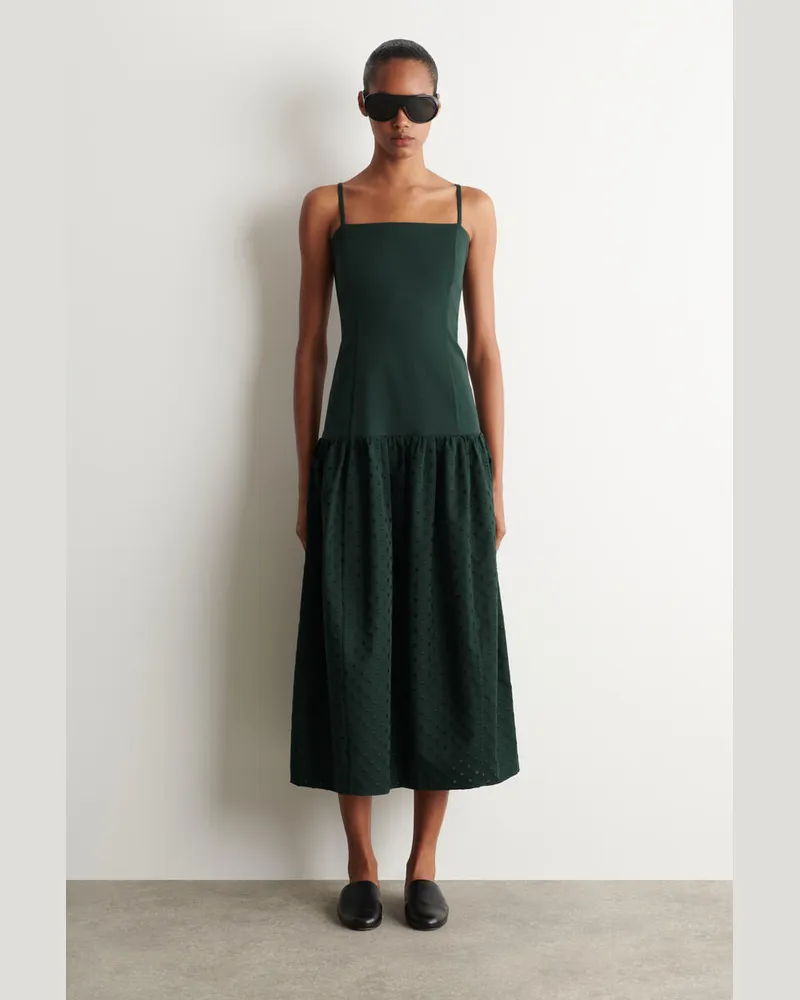 COS Kleid Mit Niedriger Taille Und Polka-Dots Grün