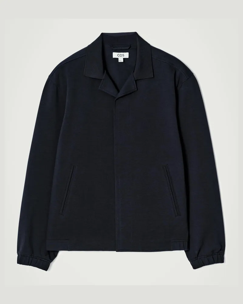 COS Jacke Aus Interlock-Baumwolljersey Mit Kragen Blau