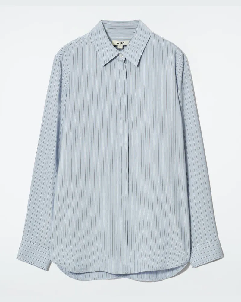 COS Lockeres Hemd Mit Streifen Blau
