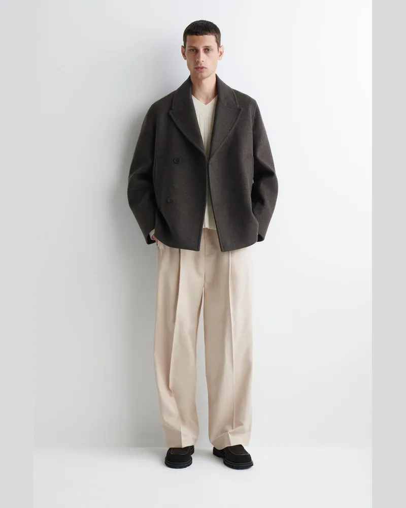 COS Doppelreihige Cabanjacke Aus Wolle Braun