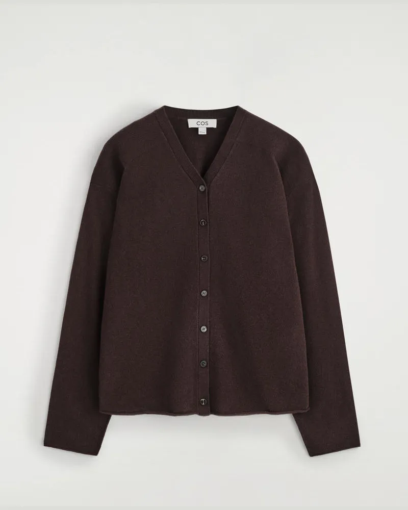 COS Strickjacke Aus Merinowolle Mit V-Ausschnitt Braun