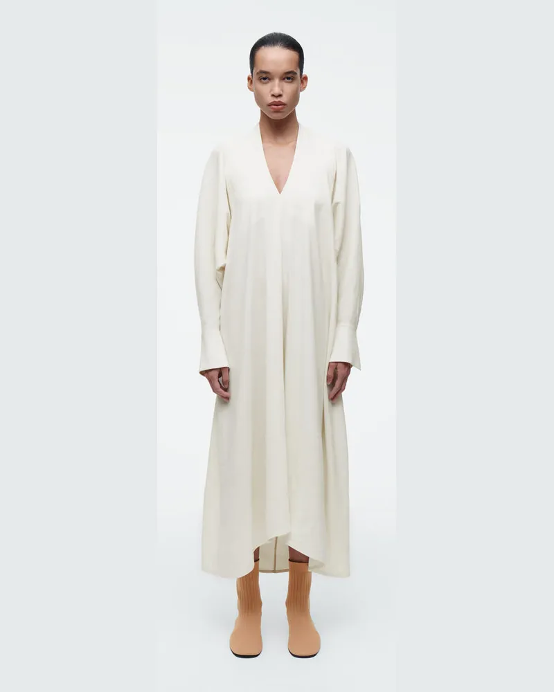 COS Hemdkleid Aus Leinen Mit V-Ausschnitt Beige
