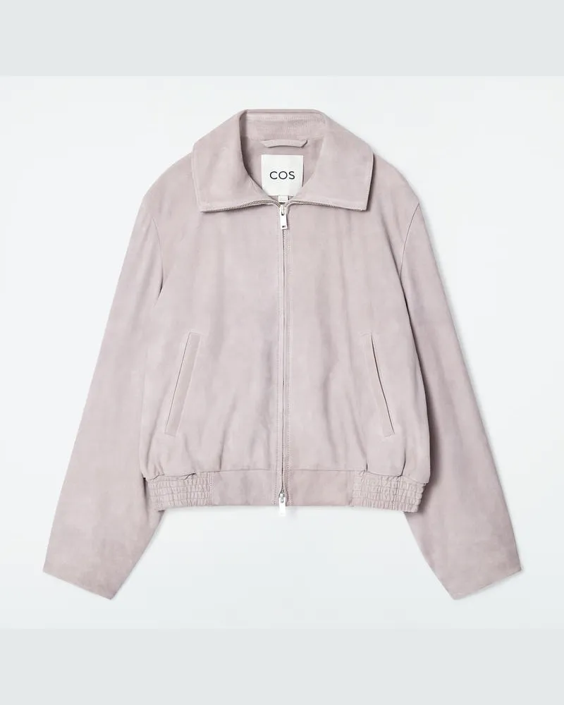 COS Bomberjacke Aus Veloursleder Lila