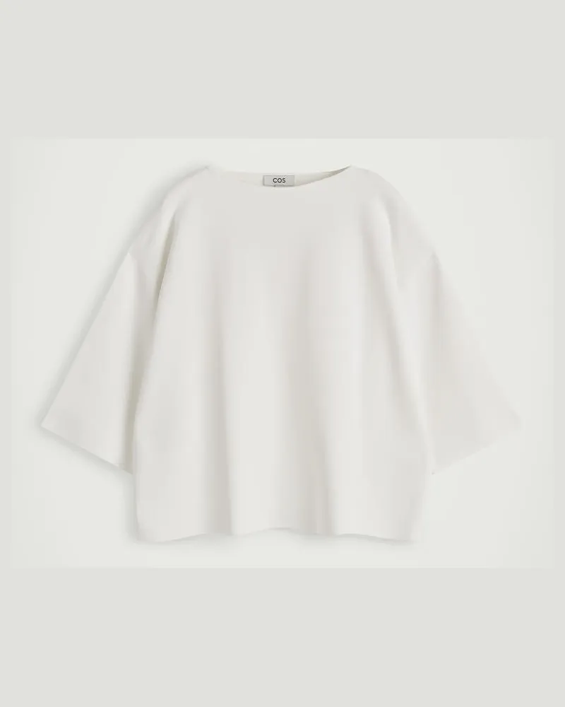 COS Oversized-Pullover Mit U-Boot-Ausschnitt Weiß