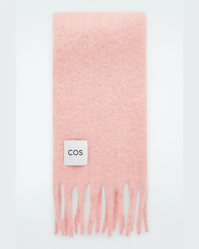COS Schal Aus Gebürsteter Mohairwolle Mit Fransen Rosa