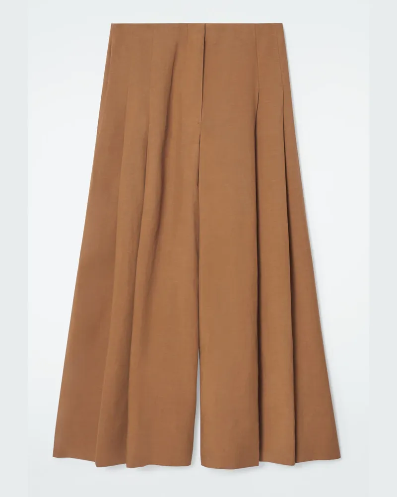 COS Culottes Aus Leinen-Mix Mit Falten Braun