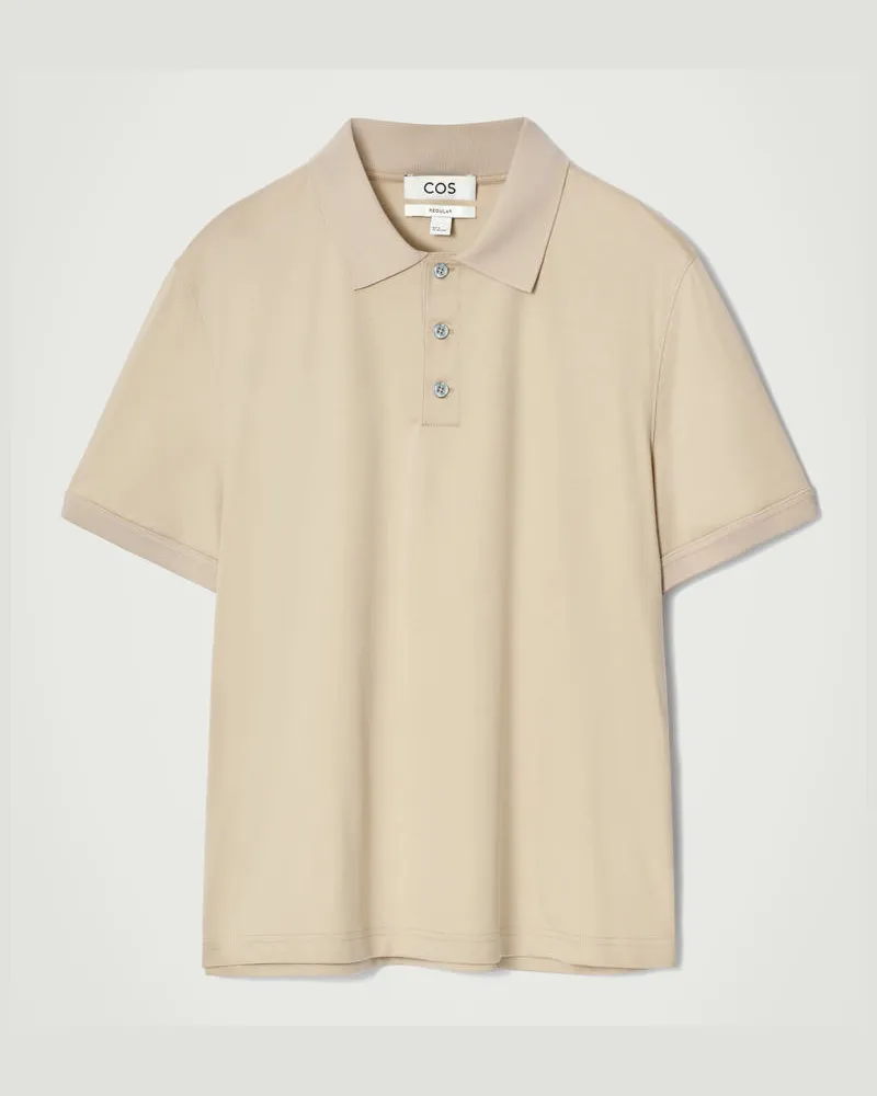COS Poloshirt Aus Merzerisierter Baumwolle Beige