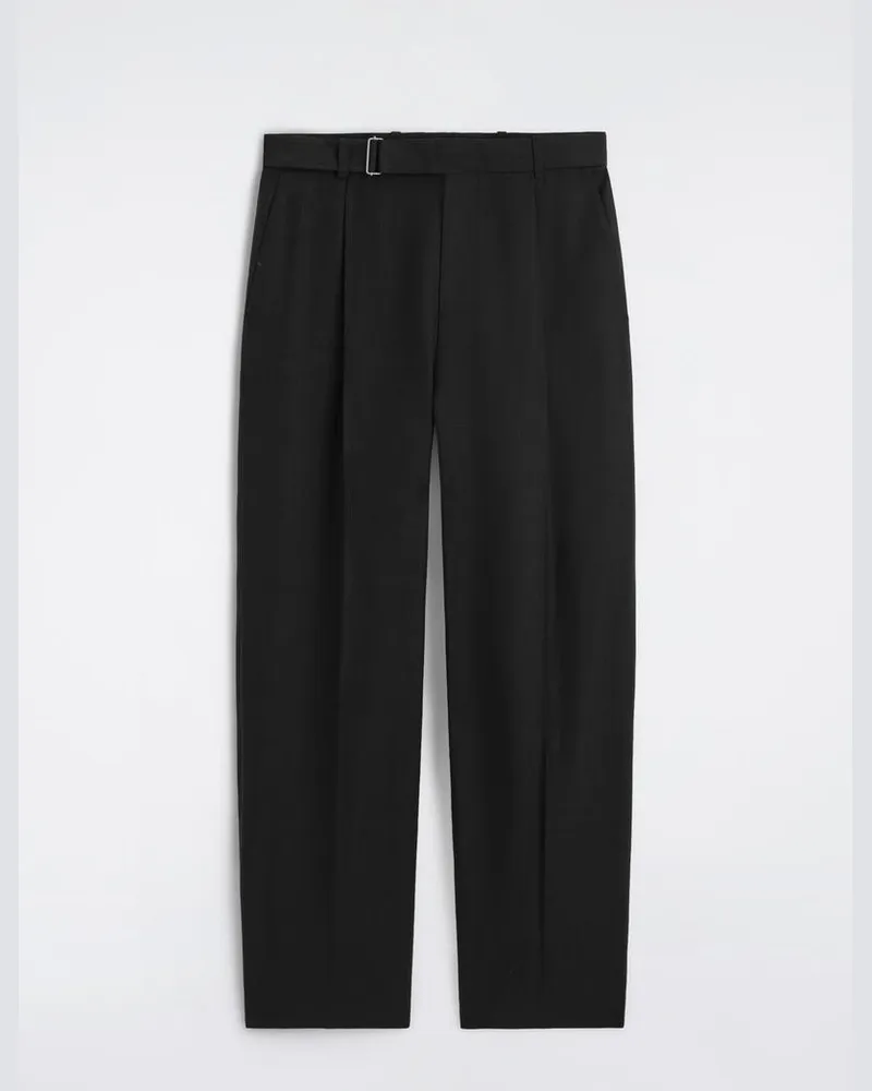COS Hose Aus Leinen-Mix Mit Weitem Bein Und Gürtel Schwarz