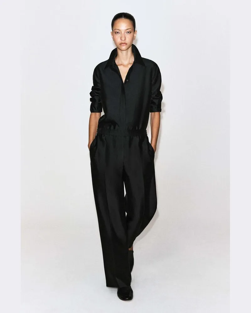 COS Elegante Hose Aus Seide Mit Geradem Bein Schwarz