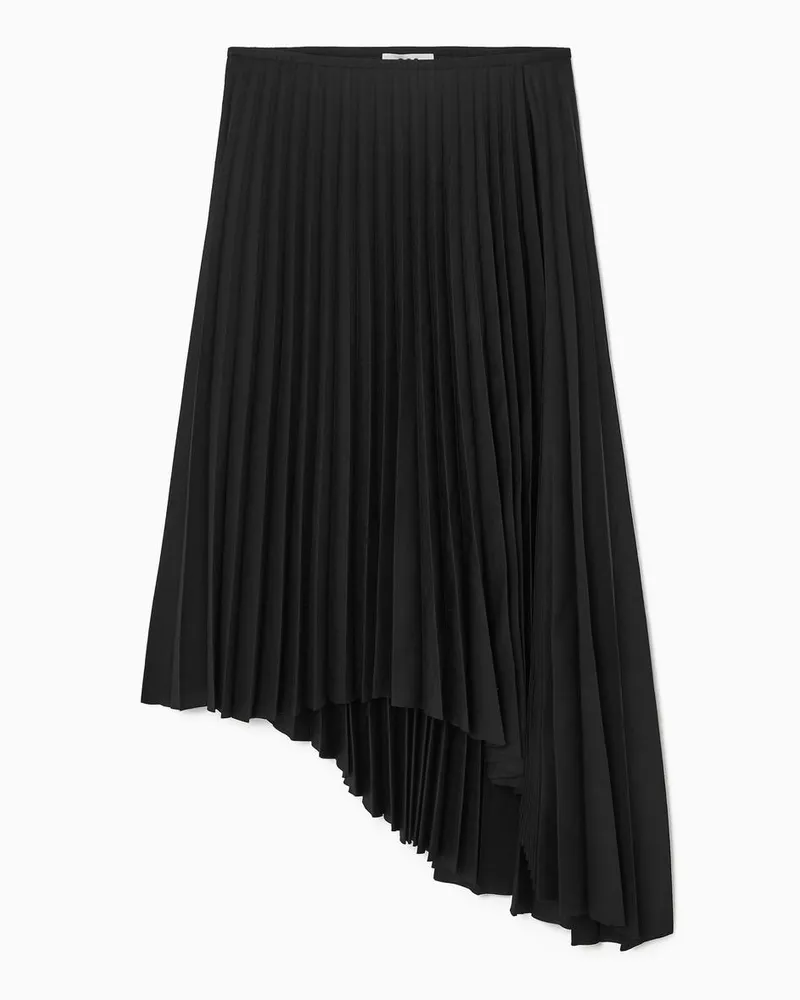 COS Asymmetrischer Midirock Mit Falten Schwarz