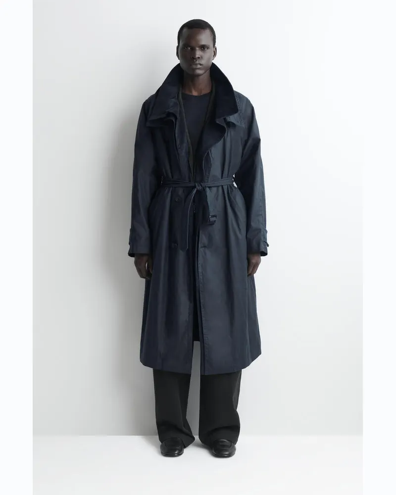 COS Trenchcoat Aus Gewachster Baumwolle Grau