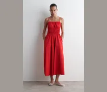 Midikleid Aus Baumwolle Mit Raffungen