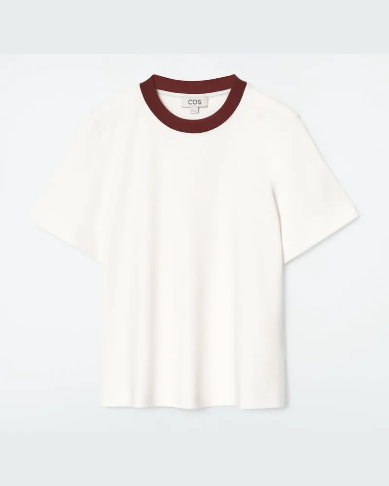 COS Schlichtes T-Shirt Mit Normaler Passform Weiß
