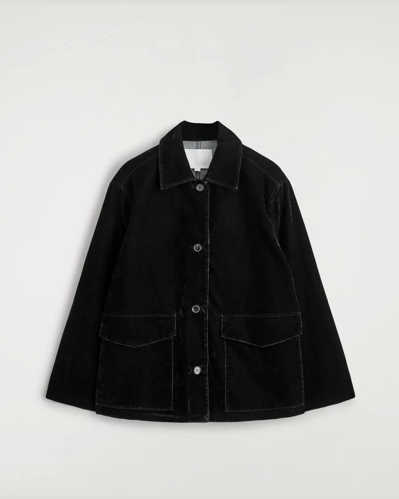 COS Jacke Aus Beflocktem Denim Schwarz