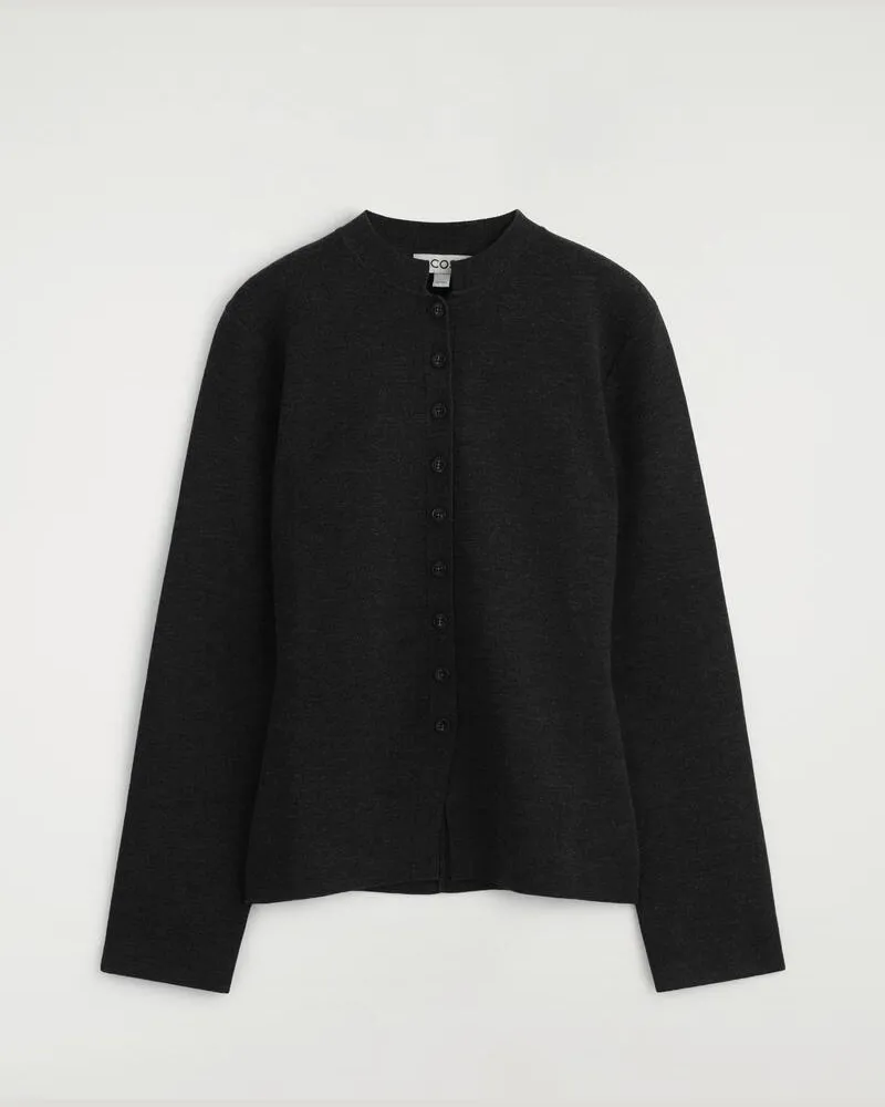 COS Strickjacke Aus Merinowoll-Mix Schwarz