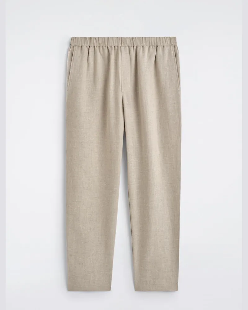 COS Schmal Zulaufende Leinenhose Mit Normaler Passform Beige